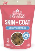 Grandma Mae's Country Naturals Jerky Squares Skin & Coat Dog Treats, Salmon with Flaxseed, Kelp, Fish Oil & Coconut Oil, No Wheat, Corn, or Soy, Made in USA, 5 oz