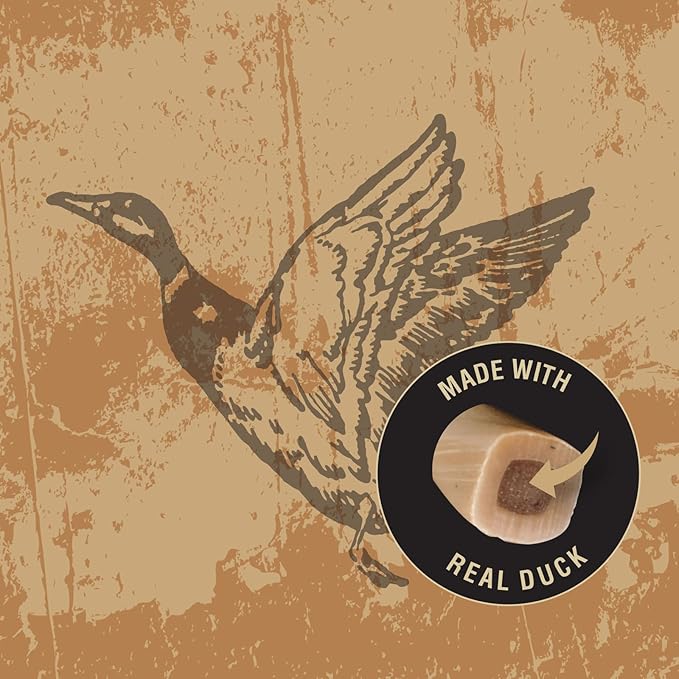 | Wild Chews | Duck Recipe, Made with Real Duck, Limited Ingredient, Long Lasting Chews for Large Dogs | 6 Count