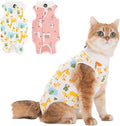 2Pack Cat Surgery Recovery Suit Clothes for Female and Male,Cat Onesie Shirts After Surgery Spay Surgical Recovery Suit, Cone Collar to Stop Licking Abdominal Wound Alternative-S