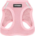 Best Pet Supplies Voyager Step-in Air Harness - All Weather Mesh, Reflective, No Pull Harness for Dogs, Cats - Secure with Hook & Loop Fastener, Buckle, Double D-Rings - Pink, L
