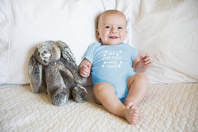 My Sibling have Paws - Funny Baby Essentials Bodysuit - Cute Newborn Outfit Boy Girls Clothes