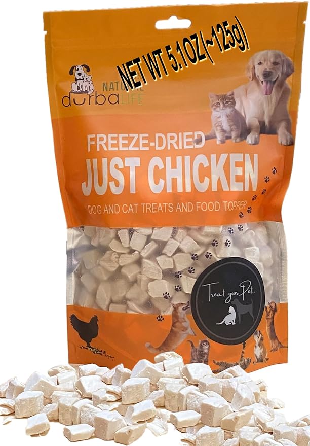 Freeze Dried Super Booster Chicken Bites for Dogs and Cats | Grain-Free, Protein-Packed Training Treats, Great Food Topper, Irresistible for Picky Eaters (5.1 oz (~145g), Just Chicken (Large Pack))