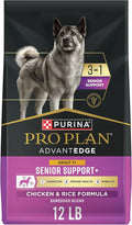 Purina Pro Plan AdvantEDGE Senior Support Plus Shredded Blend Chicken and Rice Formula Dry Dog Food - 12 lb Bag