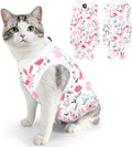 SlowTon Cat Recovery Suit - Cat Onesie for Cats After Surgery Female Male, Kitten Clothes Cats Surgical Spay Suit Abdominal Wounds, E-Collar Alternative Bodysuit Shirt Anti-Licking (White, M)