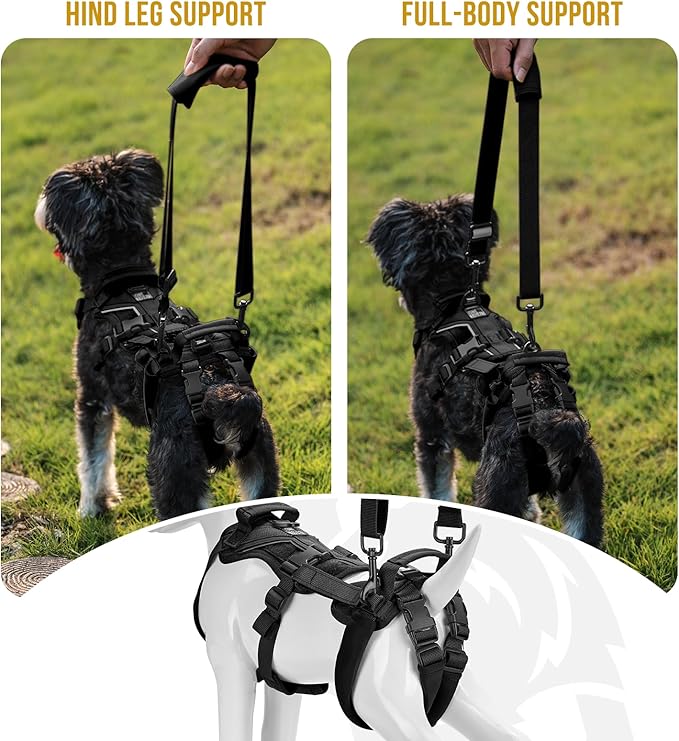 OneTigris Dog Lift Harness for Small Dogs XS, Dog Sling Carrier for Small Dogs, Full Body Lift Harness with Reflective Straps, Dog Support Harness for Back Legs