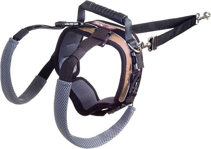 PetSafe Adjustable Dog Lifting Harness - Senior & Disabled Dog Rear Mobility Support - Easy-Fitting, Breathable Belly Straps with Lifting Aid Handle & Shoulder Strap - For Medium Dogs 35-70 lb