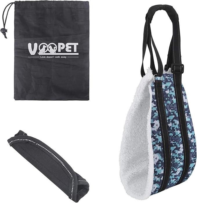 voopet Dog Sling, Help Lift Back Legs, Portable Hip Support Harness Assist Lift Dogs Rear for Canine Aid - Pet Lift Harness for Small Medium & Large Dogs Hind Leg Support Rehabilitation