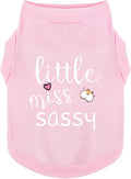 Paiaite Dog Clothes Fashionable Sleeveless Pet Vest: 'Little Miss Sassy' Printed Cotton Dog Shirt, Ideal for Small, Medium, and Large Breeds, Ensuring Comfort and Breathability Pink 4XL