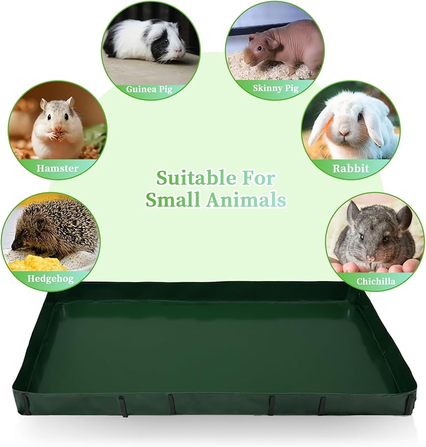 Guinea Pig Cage Liner, for 28"x56" Area Waterproof/Leakproof Base for Guinea Pig Cages. Reusable Bottom for Rabbits Hamsters Hedgehogs and Other Small Animals. Green