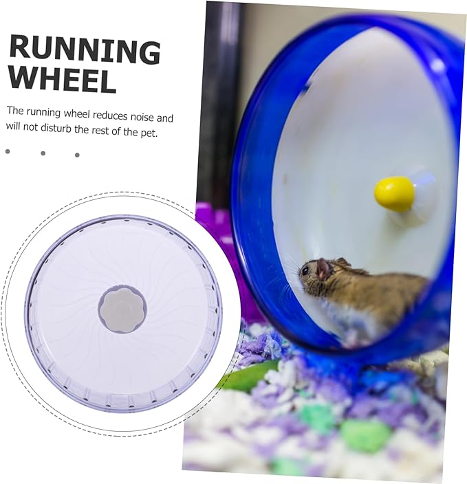 UPKOCH Silent Hamster Running Wheel Dual-Bearing Crystal Exercise Wheel for Hamsters Gerbils Hedgehogs and Chinchillas Noiseless 10-inch PET Plaything