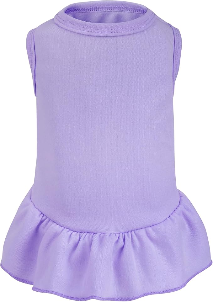 Dog Dresses Cat Skirt Solid Color Dog Clothes Summer Sleeveless Puppy Girl Clothes for Small Pet Dogs Cats (Light Purple, X-Small)