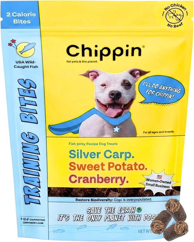 Chippin Soft Dog Training Treats, Mini Bite Size Fish & Sweet Potato Dog Treats, Healthy Low Calorie Training Rewards for Puppy & Dogs, Natural High Protein