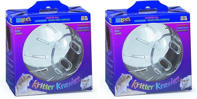Lee's Kritter Krawler Mini Exercise Ball, 5-Inch, Plastic, Clear (Pack of 2)