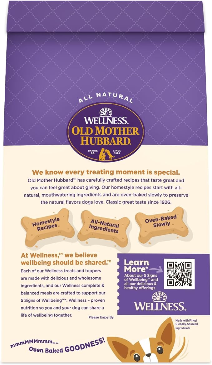 Old Mother Hubbard Wellness P-Nuttier Dog Biscuits,Natural,Training Treats,Peanut Butter Flavor,Mini Size,(20 Ounce Bag),(Pack of 2)