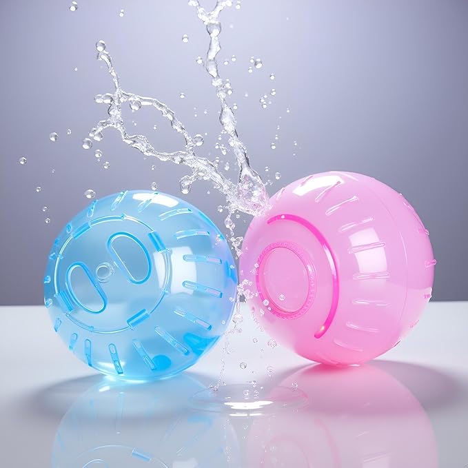 2Pcs Hamster Balls Dwarf Hamster Exercise Balls Running Wheel Gerbil Toys, Small Animals, Small Pet Supplies(Blue and Pink)