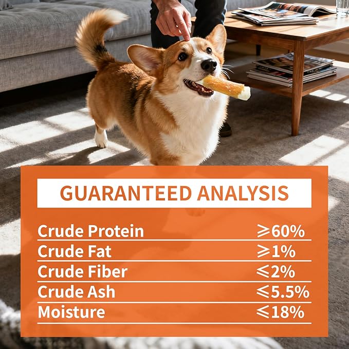 Dog Treats Chews, Chicken Wrapped Rawhide Sticks - Dog Snacks, High Protein, Free Grain & for Medium Large Dogs, 4.23 oz(4 Count)