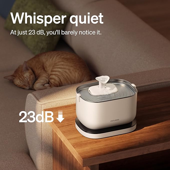 PETLIBRO Cat Water Fountain, Cordless Pet Water Fountain Battery Operated, 2.5L/84oz Dockstream Water Fountains for Cats Indoor, Cat Fountain with Stainless Steel Tray, Easy to Clean BPA-Free