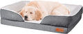 Fida Orthopedic Dog Bed with Memory Foam Base - Dog Lounge Sofa with Removable Washable Cover, Pets Couch Beds for Small/Medium/Large Dogs & Cats (XL-44"x34", Black)