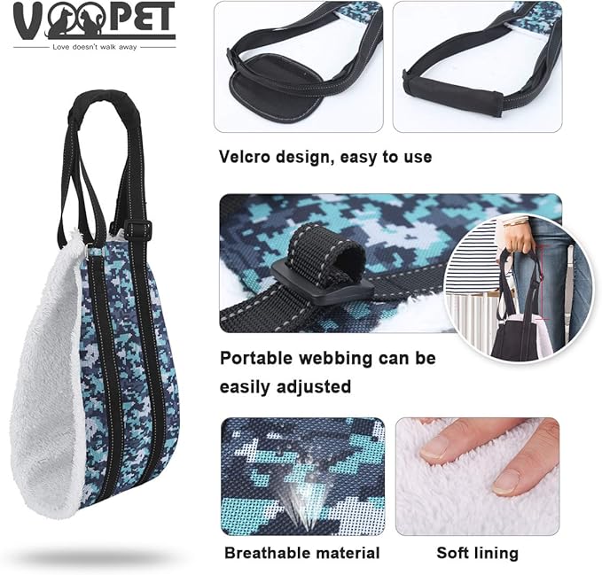 voopet Dog Sling, Help Lift Back Legs, Portable Hip Support Harness Assist Lift Dogs Rear for Canine Aid - Pet Lift Harness for Small Medium & Large Dogs Hind Leg Support Rehabilitation