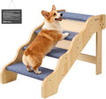 VEVOR Wood Pet Stairs, 4-Step Dog Stairs for High Beds, Sofa & Cars, 150lbs Load Capacity, Non-Slip Surface, Stable Cat & Dog Step Ladder for Small Medium Large Older Pet Puppy Essentials