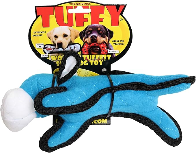 TUFFY - World's Tuffest Soft Dog Toy -Barnyard- Multiple Layers. Made Durable, Strong & Tough. Interactive Play (Tug, Toss & Fetch). Machine Washable & Floats. (Cow, Jr 2 Pack)