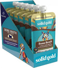 Solid Gold Turkey Bone Broth for Dogs - Limited Ingredient Bone Broth Dog Food Toppers for Picky Eaters with Collagen & Superfoods - Dog Gravy Topper for Dry Food - Gut Health & Hydration - 6 Pack