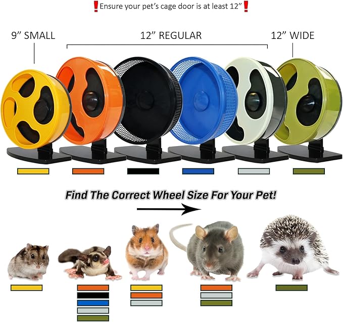 Silent Runner Pro | Sugar Glider Exercise Wheel (Blue with Attachment)