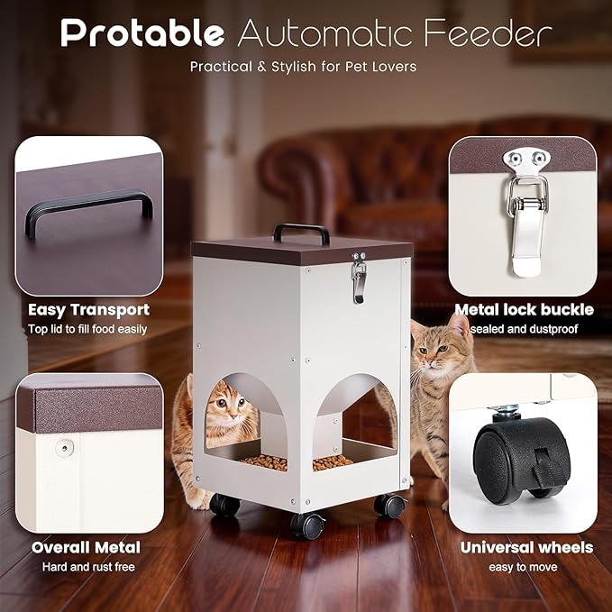 Automatic Cat Feeder for Multiple Cats,9L/40 Cups Large Capacity Gravity Cat Food Dispenser for Dry Food,Pet Feeder Station for Puppy Kitten or Rabbit