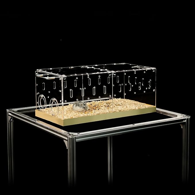 GuineaLoft™ Acrylic Cage (Model-P3B) - Small 2x1 ft Enclosed w/Lid & Bottom for Hamsters, Rats, Mice, Gerbils, Also Works for a Single Guinea Pig, or as a Transport Cage