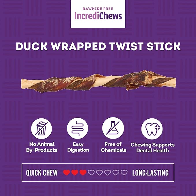 IncrediChews Stick w/Duck Meat Wrap Dog Chew Treats - 10 Count/1 Pack