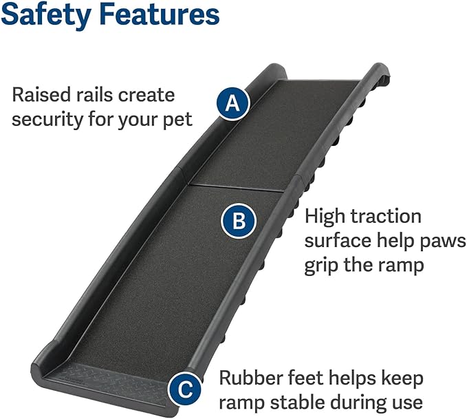 PetSafe Happy Ride Folding Pet Ramp, Portable Lightweight Dog Ramp for Cars, Trucks & SUVs