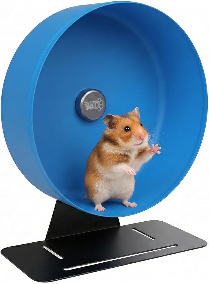 11.8" Silent Rat Exercise Wheel, Aluminum Alloy Noiseless Running Wheel for Fancy Rat, Syrian Hamsters, Hedgehogs and Small Pets (Base-Blue)