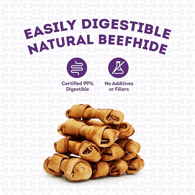 American Sourced Beefhide Bones 4-5" Dog Chew Treats - Chicken Flavor, 10 Count/1 Pack