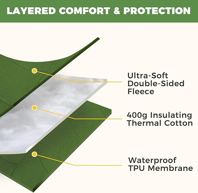 Homimp Guinea Pig Bedding Mat Washable, Ultra Soft Fleece Warm Small Animal Beds, Absorbent & Waterproof Rabbit Winter Sleeping Pad for Rabbit Hamster Squirrel Hedgehog Chinchilla Ferret, Leaf 12"x18"