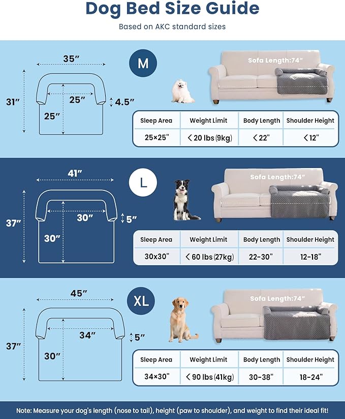 Cooling Mat for Dogs, Self Cooling Dog Bed for Couch, Orthopedic Pet Sofa Bed with Removable Washable Cover, for Crate Floor Car, Durable & Non-Gel, 41 x 37 inch, Grey