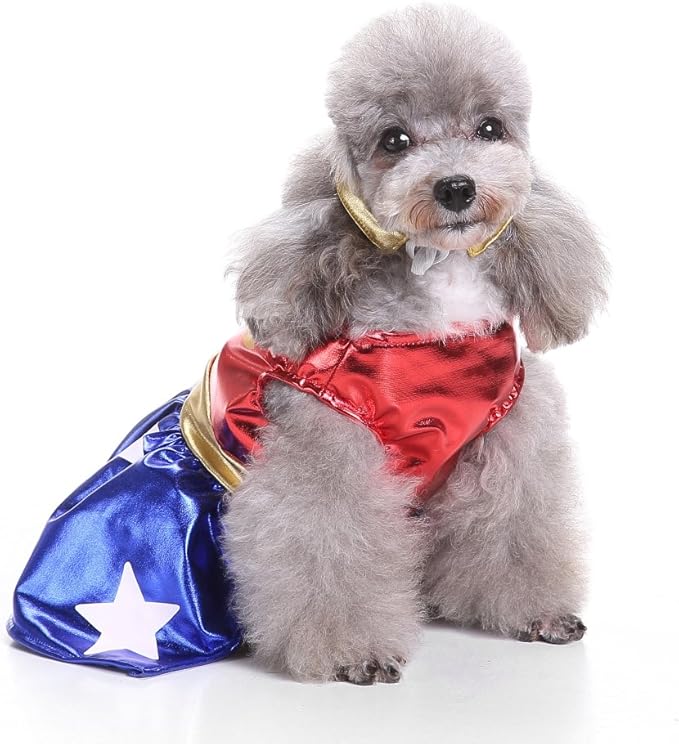 Puppy Cowboy Cheerleader Costume Halloween Christmas Funny Party Cosplay Clothes for Cat, Small Dog (Small, Cheerleader)