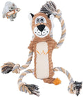 Squeaky Dog Toys Interactive Durable Rope-Infused Lion Shape Puppy Chew Toys for Small, Medium and Big Dogs