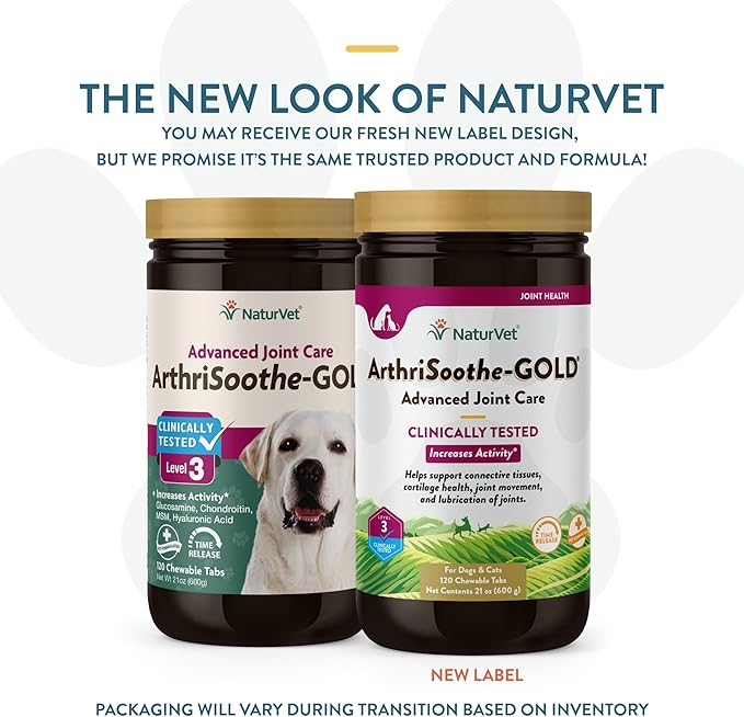 NaturVet ArthriSoothe Gold Tablets Time Release, 120 Pills