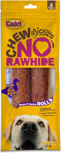 Cadet Chewalicious Chewy 'N Savory Rolls with Real Duck, Rawhide-Free Healthy Dog Chews, Limited-Ingredient Dog Treats & Long-Lasting Chew Treats for Dogs, Duck Flavor, 2 Pack