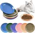 6 Pack Cat Food Bowl, Ceramic Cat Bowls, Anti Whisker Fatigue Cats Bowl Set,5.5 Inches Shallow Wide Kitten Plates for Food and Water (CaiSe-B)