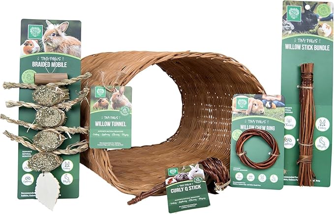 Small Pet Select Tiny Paws Willow Play Pack, for Guinea Pig, Rabbit, Bunny, Toys, Hideout Tunnel, Cage Accessories
