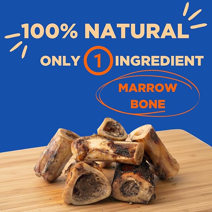 PAWW CHEW 100% Natural Dog Bones, Single Ingredient (6 Pack) Marrow Filled Bone for Dogs, Made in The USA, Beef Bone Marrow for Aggressive Chewers, Real Meaty Dog Bones for Large, Medium, Small Dogs