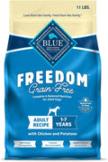 Blue Buffalo Freedom Grain-Free Dry Dog Food, Complete & Balanced Nutrition for Adult Dogs, Made in the USA with Natural Ingredients, Chicken & Potatoes, 11-lb Bag