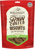 Stella & Chewy's Freeze-Dried Raw Coated Dog Biscuits – Cage-Free Duck Recipe – Protein Rich, Grain Free Dog & Puppy Treat – Great Snack for Training & Rewarding – 9 oz Bag