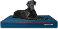 The Dog’s Bed Orthopedic Memory Foam Dog Bed for XXL Dogs, Waterproof Washable Cover, Anti-Slip Base, Calming Surface – CertiPUR-Certified Foam, Blue with Red Trim, 6 Inch Thick