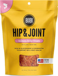 BIXBI Hip & Joint Support Salmon Jerky Dog Treats, 4 oz - USA Made Grain Free Dog Treats - Glucosamine, Chondroitin for Dogs - High in Protein, Antioxidant Rich, Whole Food Nutrition, No Fillers