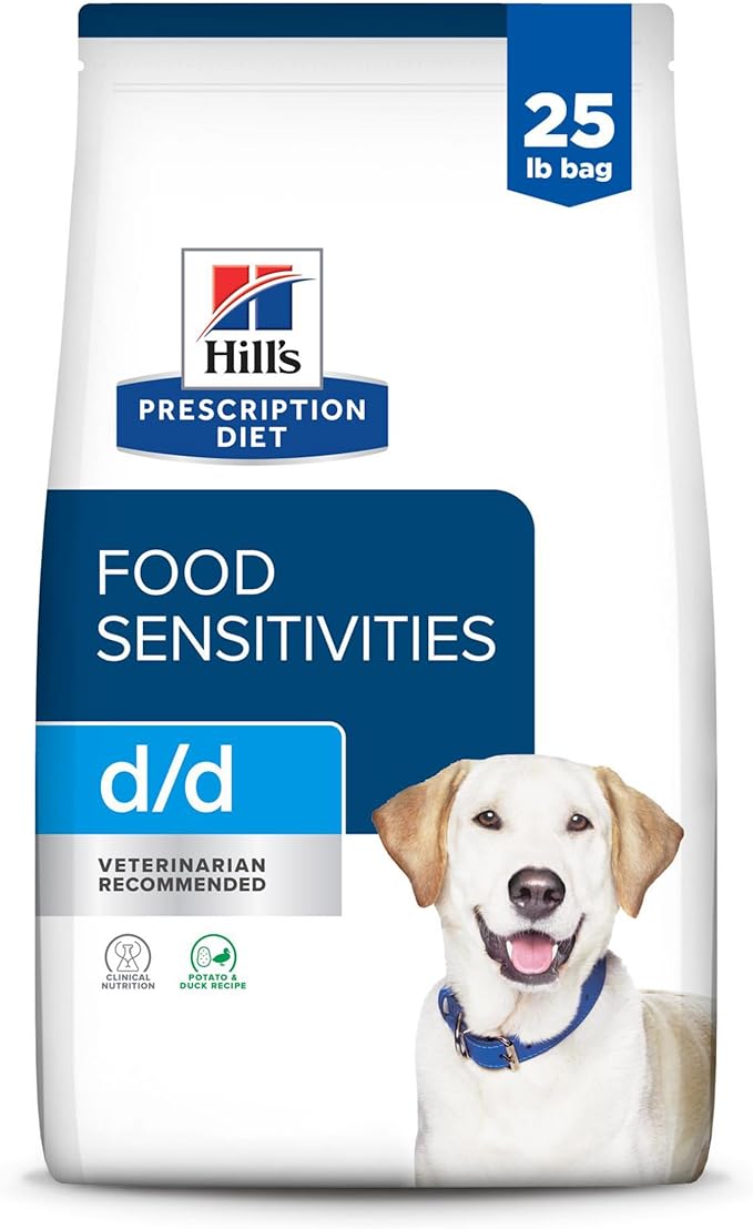 Hill's Prescription Diet d/d Food Sensitivities Dry Dog Food, Potato & Duck, 25 lb. Bag