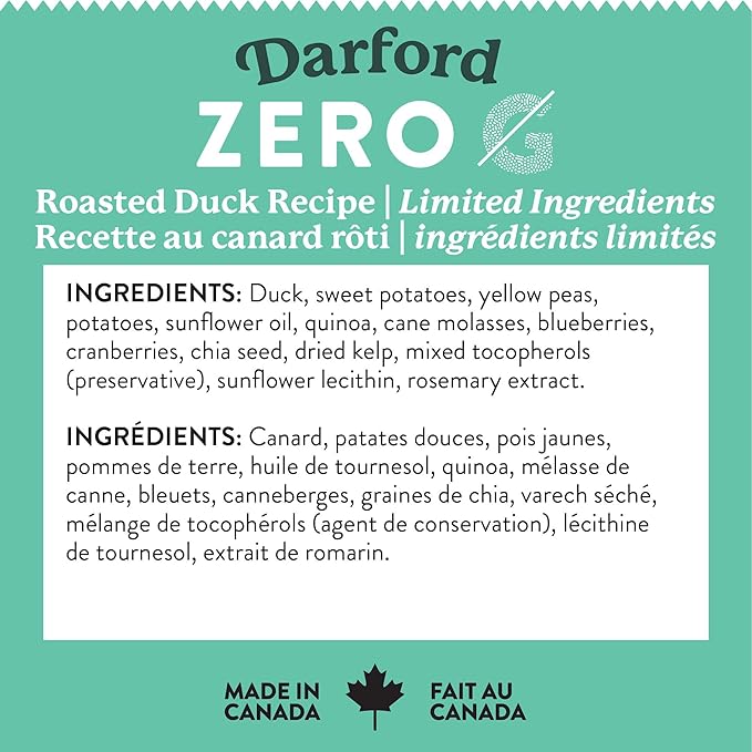 Zero G Darford Roasted Duck Dog Treats – Oven-Baked Superfood Biscuits – No Grain, Corn or Soy – Limited Ingredient, All Natural – High Protein – 36oz Bag