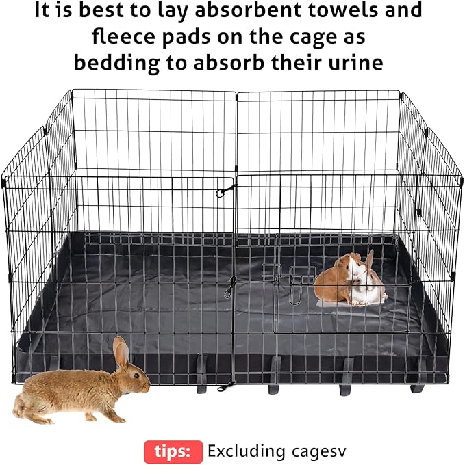 Guinea Pig Cage Bottom Tarp for C&C Grids Habitat Cage Panel, 47x24 inches Guinea Pig Cage Liner Base, Washable Small Animal Cage Bedding for Rabbits Hamsters Hedgehogs Ferrets Small Pets(No Cage)