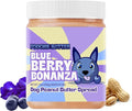 Dilly's Blueberry Dog Treats | Chunky Dog Peanut Butter with Blueberry, Natural Dog Snack (12oz Jar)